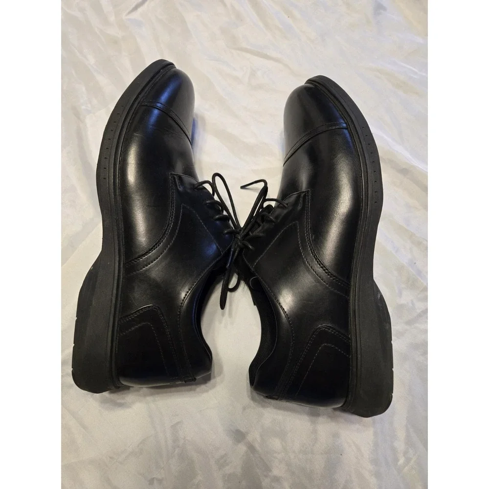 Nunn Bush KORE Cap Toe Oxford 84944-001 Black Leather Men's Size 9XW Gel Comfort